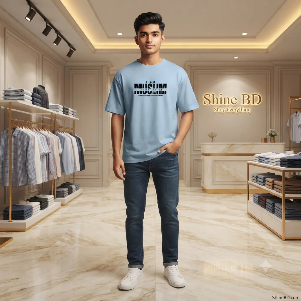 Men's Stylish Drop Shoulder- Sky Blue