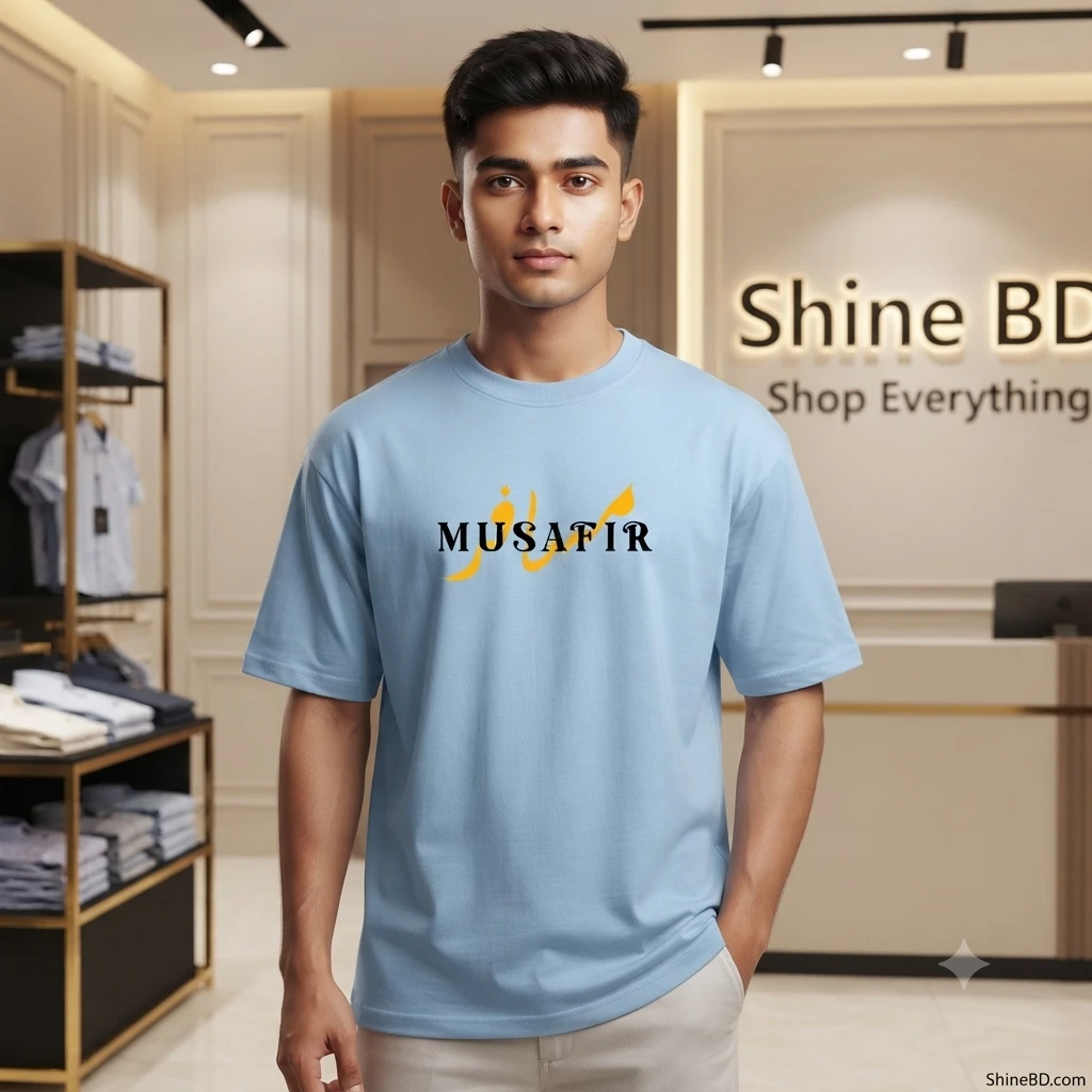 Men's Stylish Drop Shoulder- Sky Blue