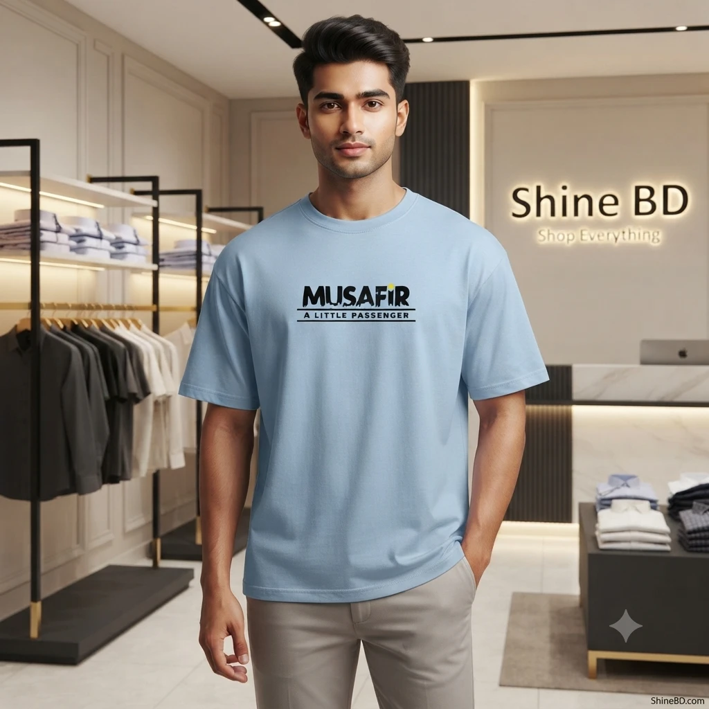 Men's Stylish Drop Shoulder- Sky Blue