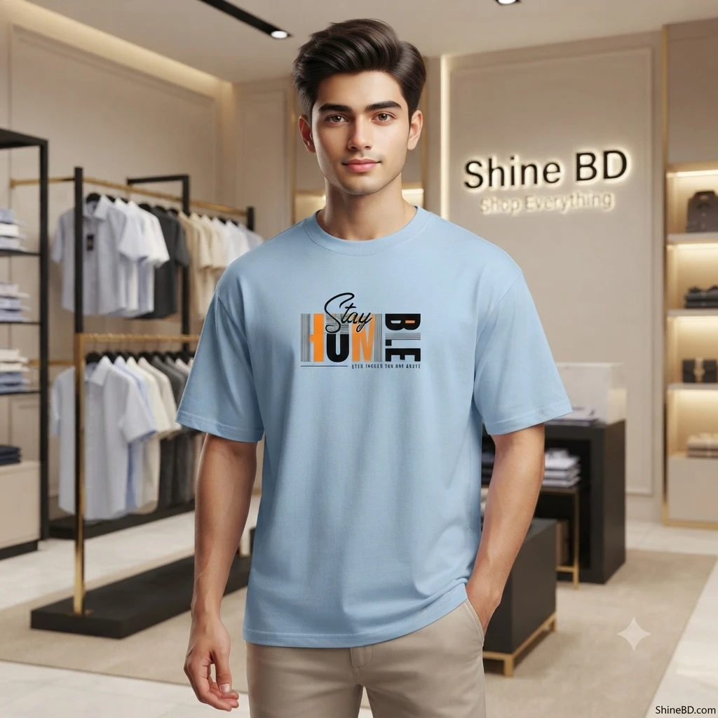Men's Stylish Drop Shoulder- Sky Blue