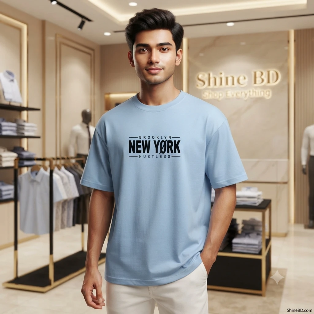 Men's Stylish Drop Shoulder- Sky Blue
