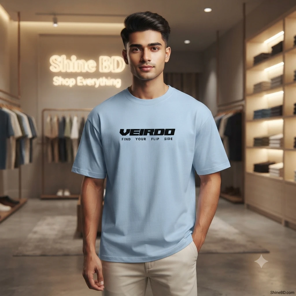 Men's Stylish Drop Shoulder- Sky Blue