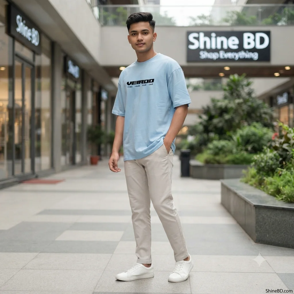 Men's Stylish Drop Shoulder- Sky Blue