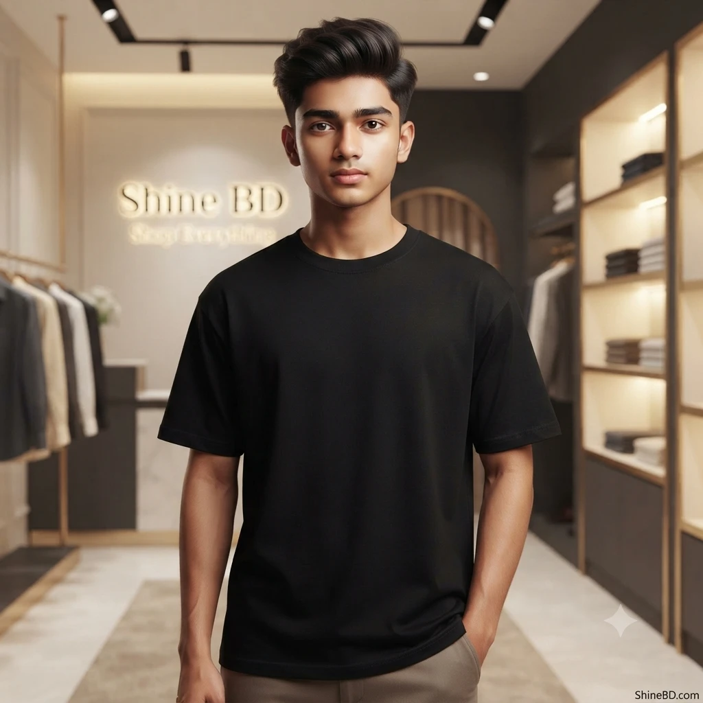 Men's Stylish Drop Shoulder-Black