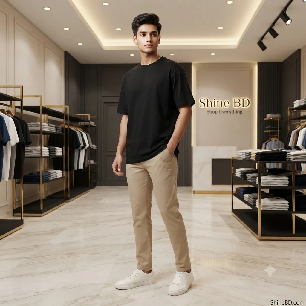 Men's Stylish Drop Shoulder-Black