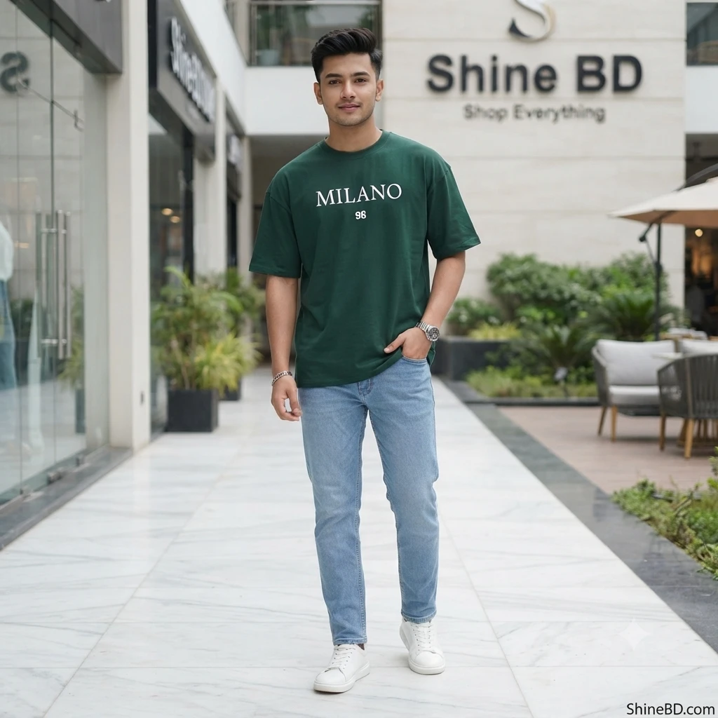 Men's Stylish Drop Shoulder- Milano Green