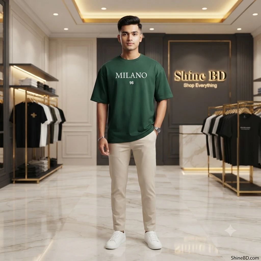 Men's Stylish Drop Shoulder- Milano Green