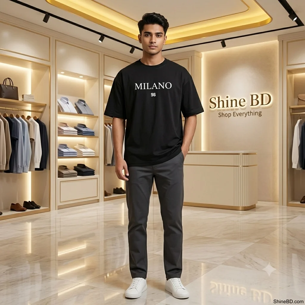 Men's Stylish Drop Shoulder- Milano Black