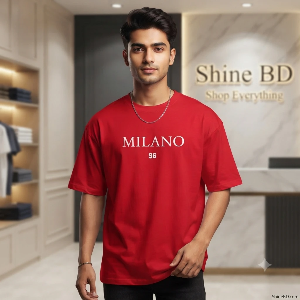 Men's Stylish Drop Shoulder- Milano Red