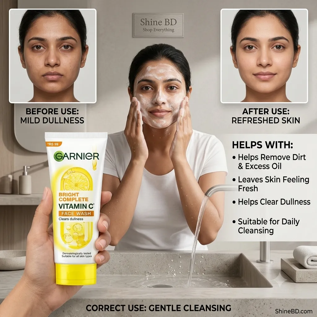 Garnier Bright Complete Vitamin C Face Wash.