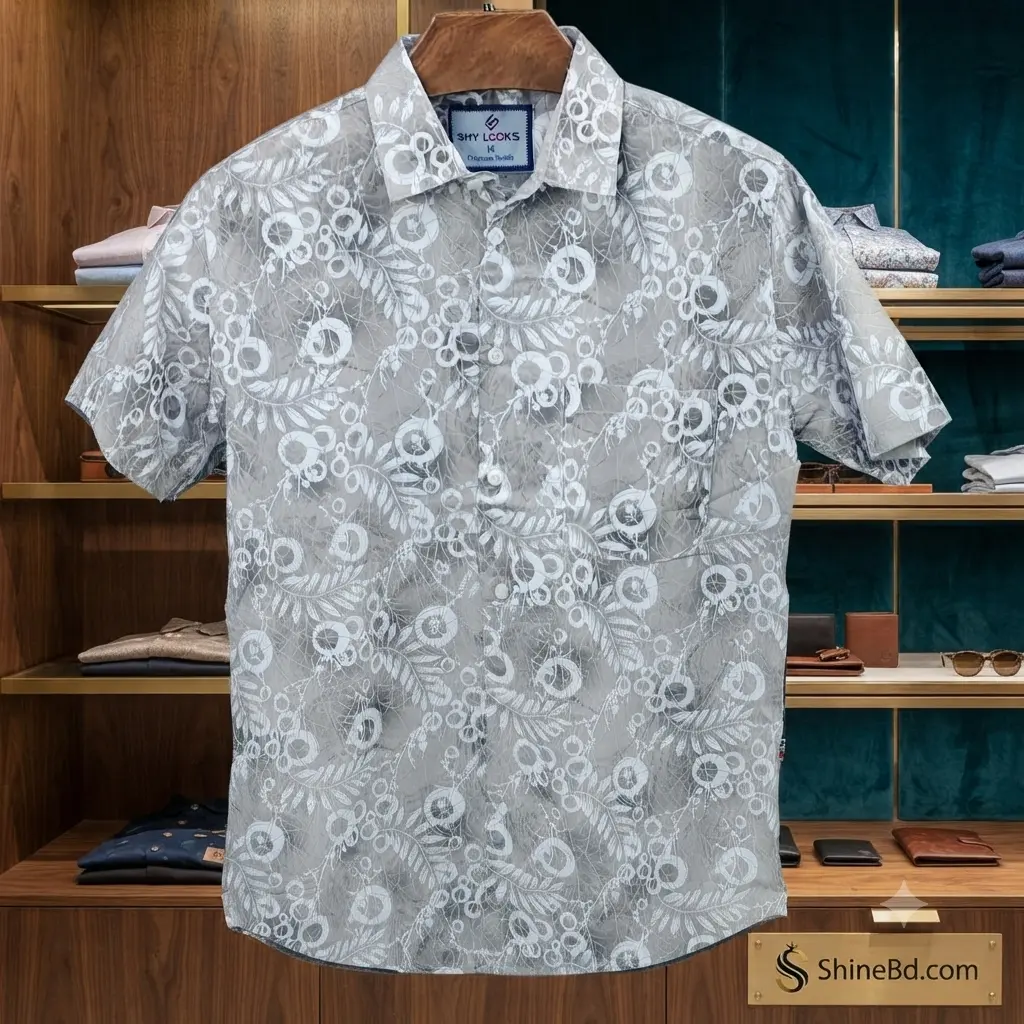 Pure Cotton Half Sleeve Print Shirt for Men's