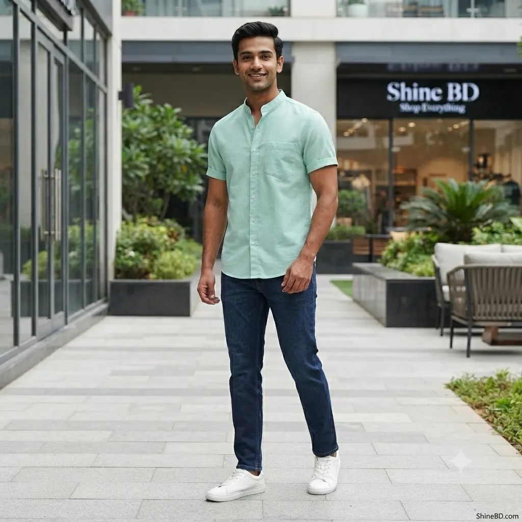 Fashionable half-sleeve shirt for men ( Paste)