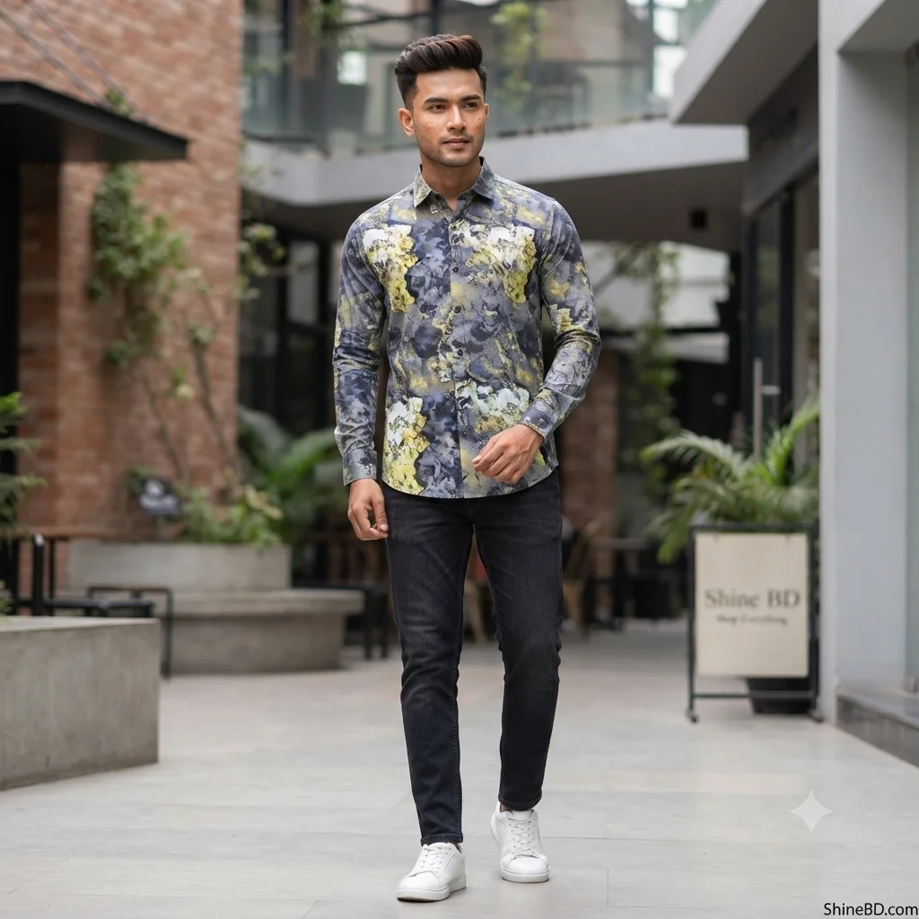 Style premium full sleeves  Cotton Print Shirts