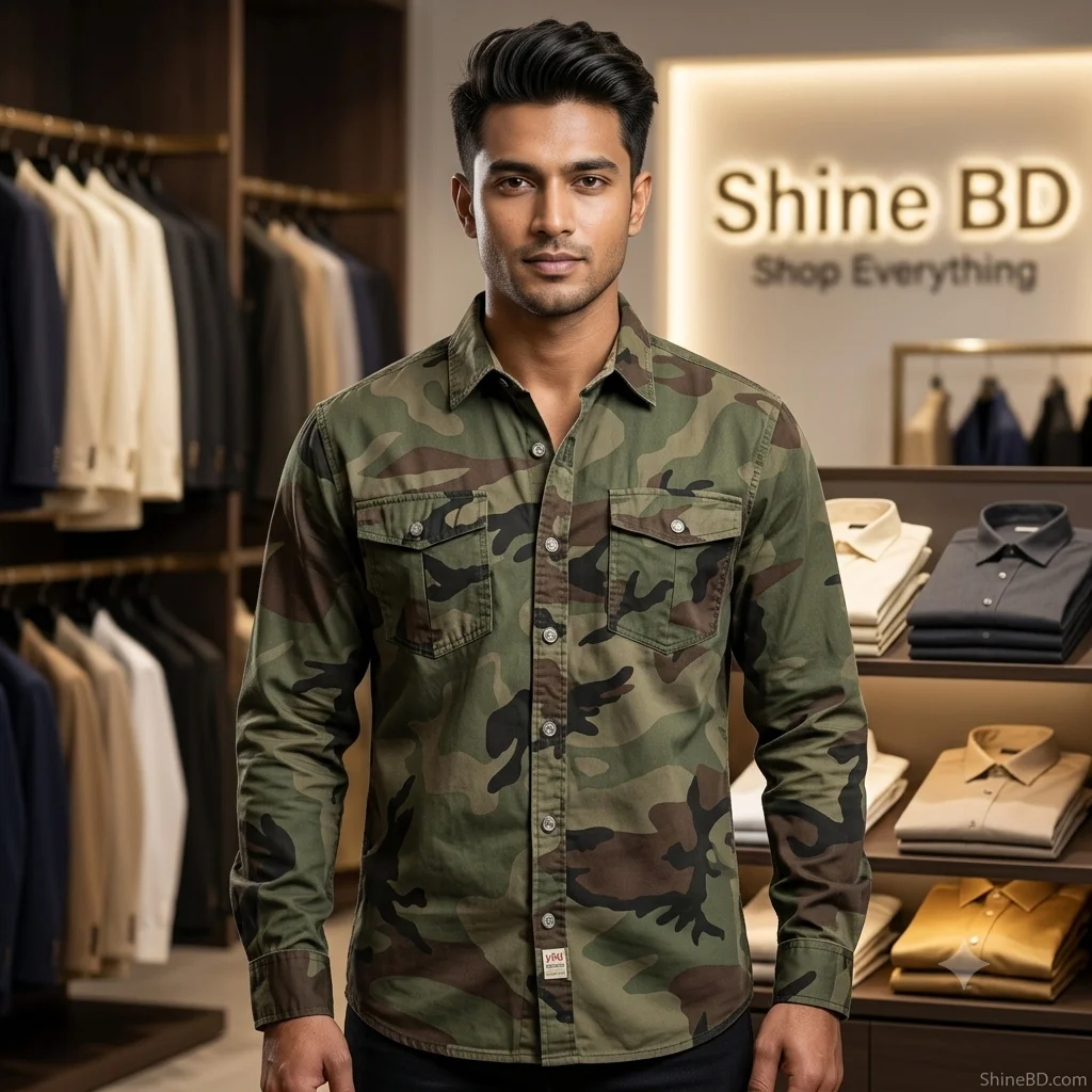 Full sleeves double pocket kemo printed Shirt