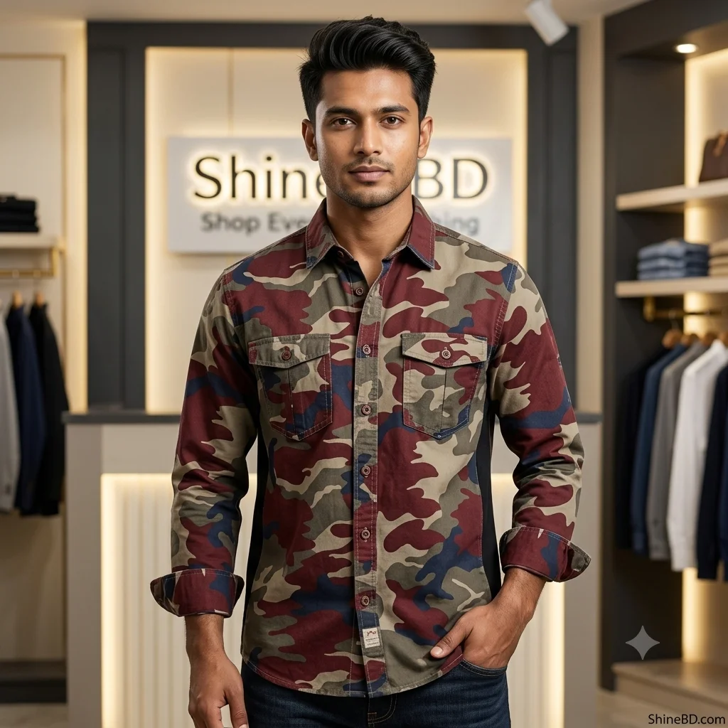 Full sleeves double pocket kemo printed Shirt