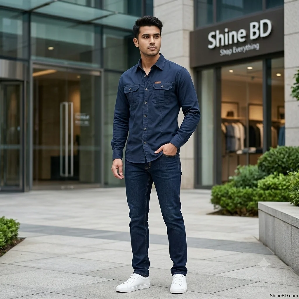 Full sleeves double pocket panel Shirt