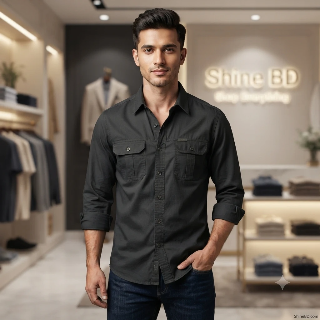 Full sleeves double pocket panel Shirt