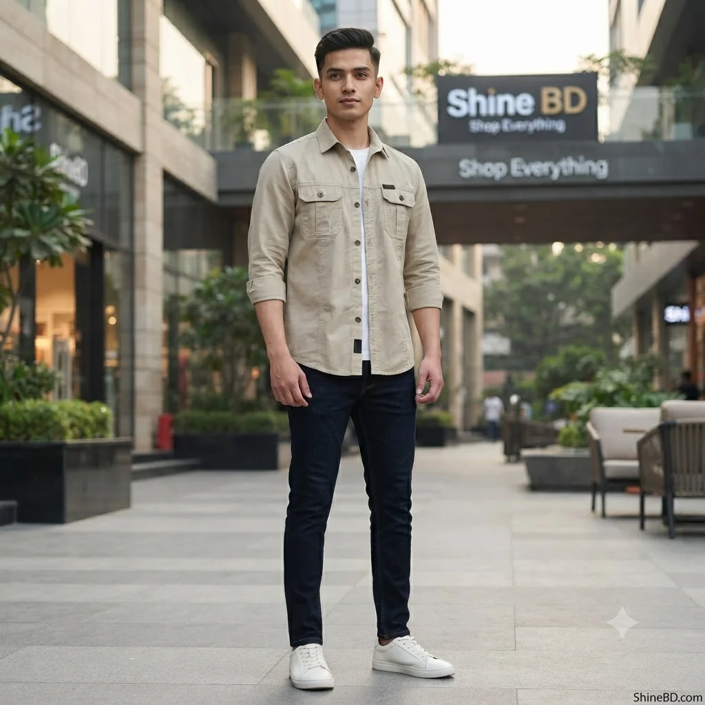 Full sleeves double pocket panel Shirt