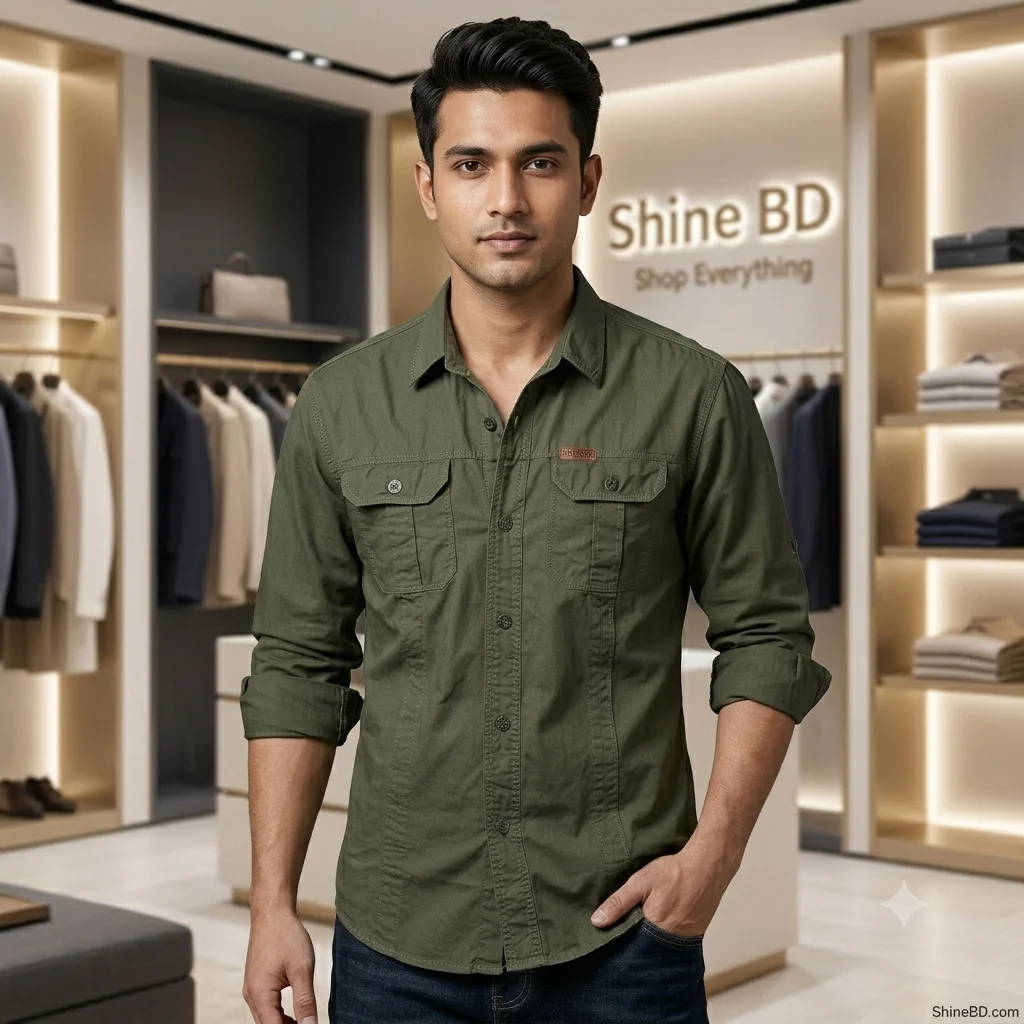 Full sleeves double pocket panel Shirt