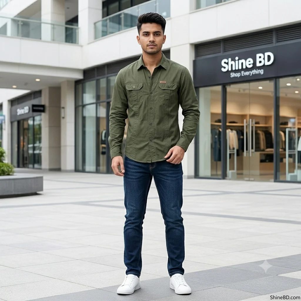 Full sleeves double pocket panel Shirt