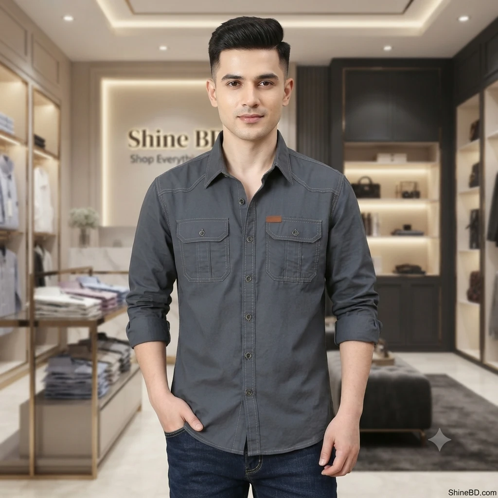 Full sleeves double pocket panel Shirt