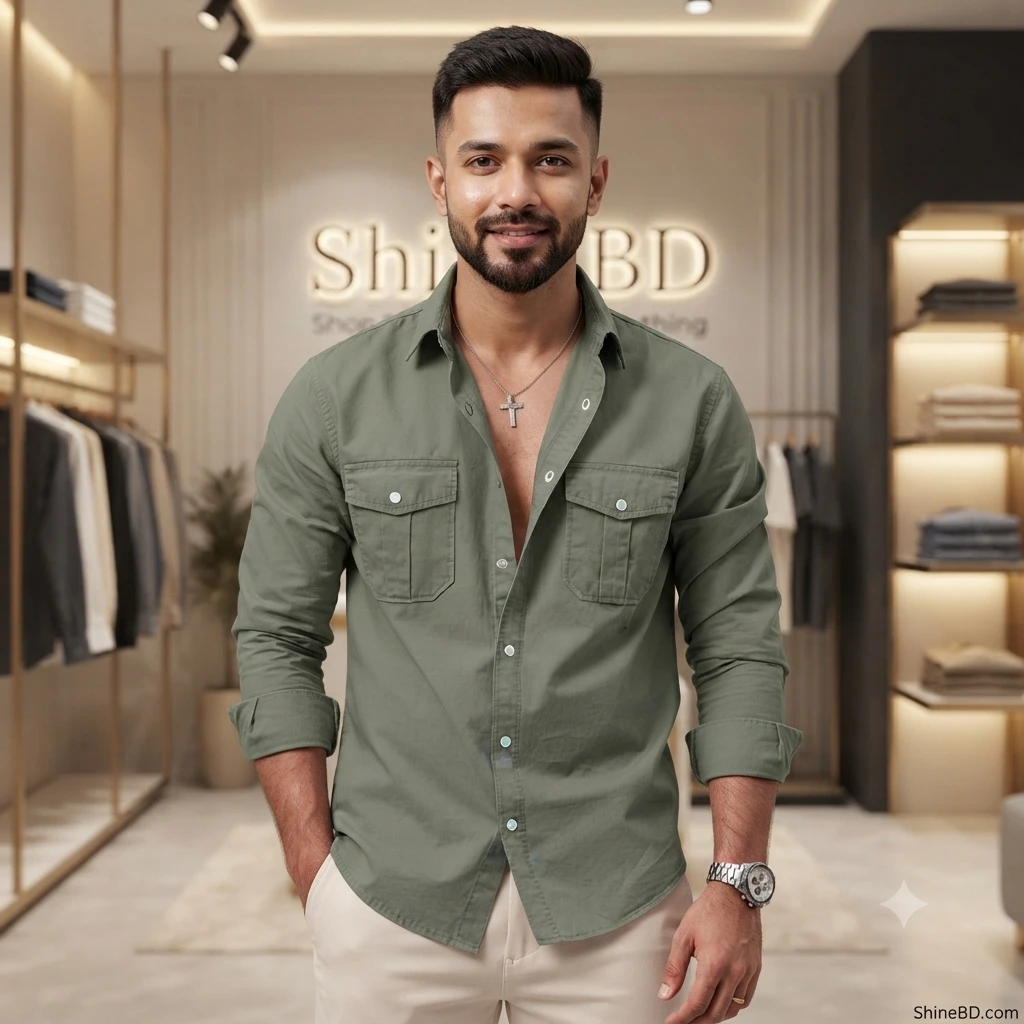 Full sleeves double pocket Shirt