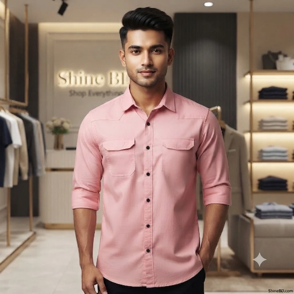 Double Pocket shirt for men( Pink)