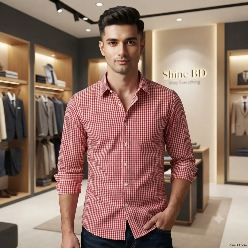 Mens long sleeve Grameen check shirt