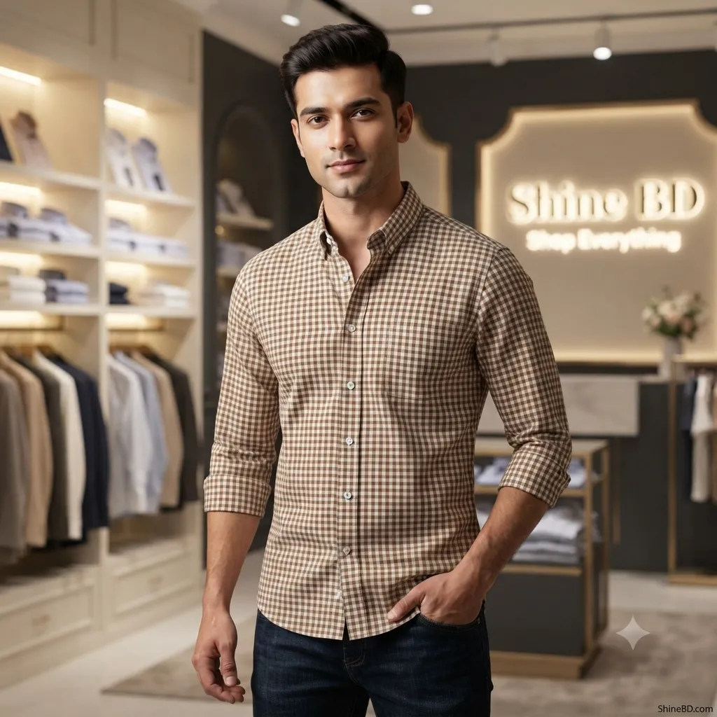 Mens long sleeve Grameen check shirt