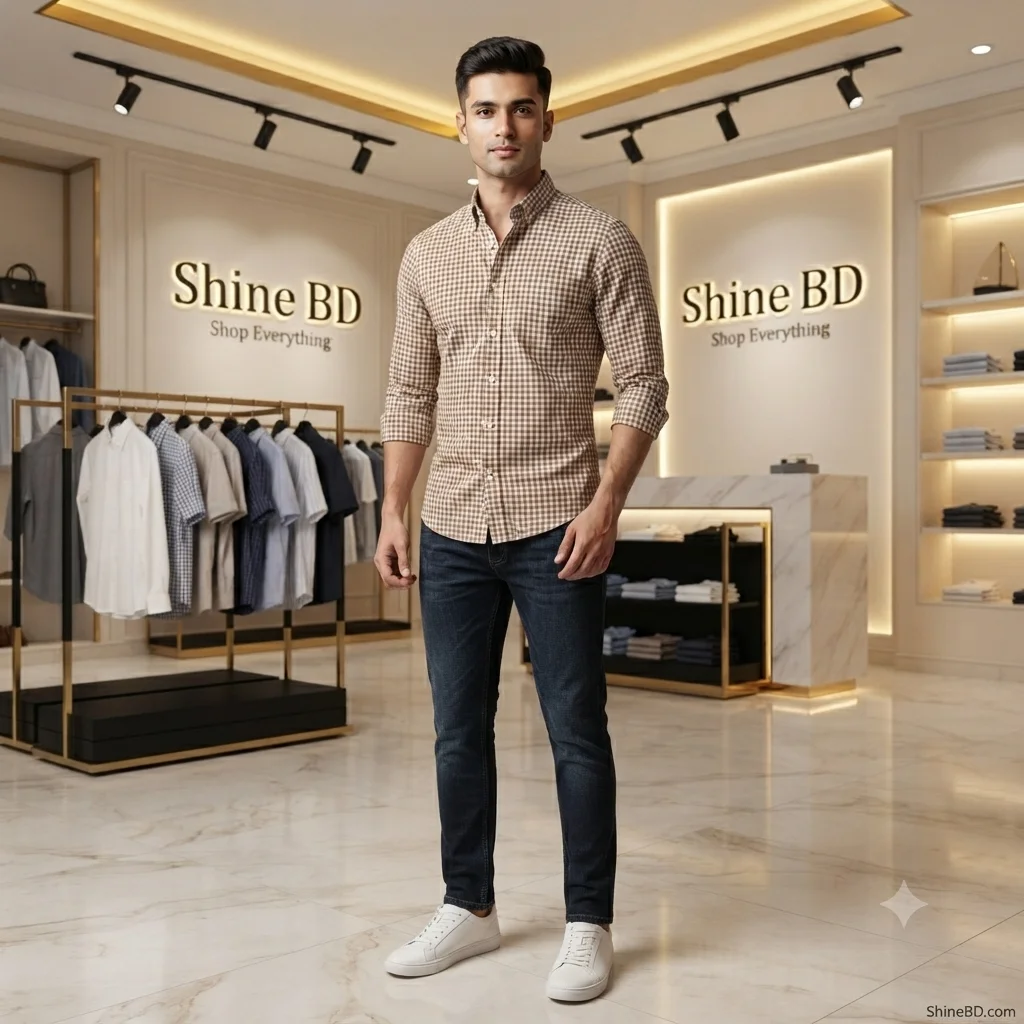 Mens long sleeve Grameen check shirt