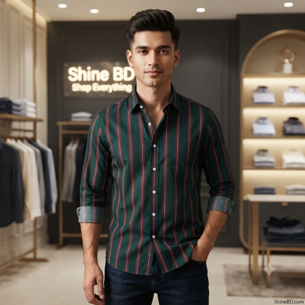 Mens long sleeve Strip shirt