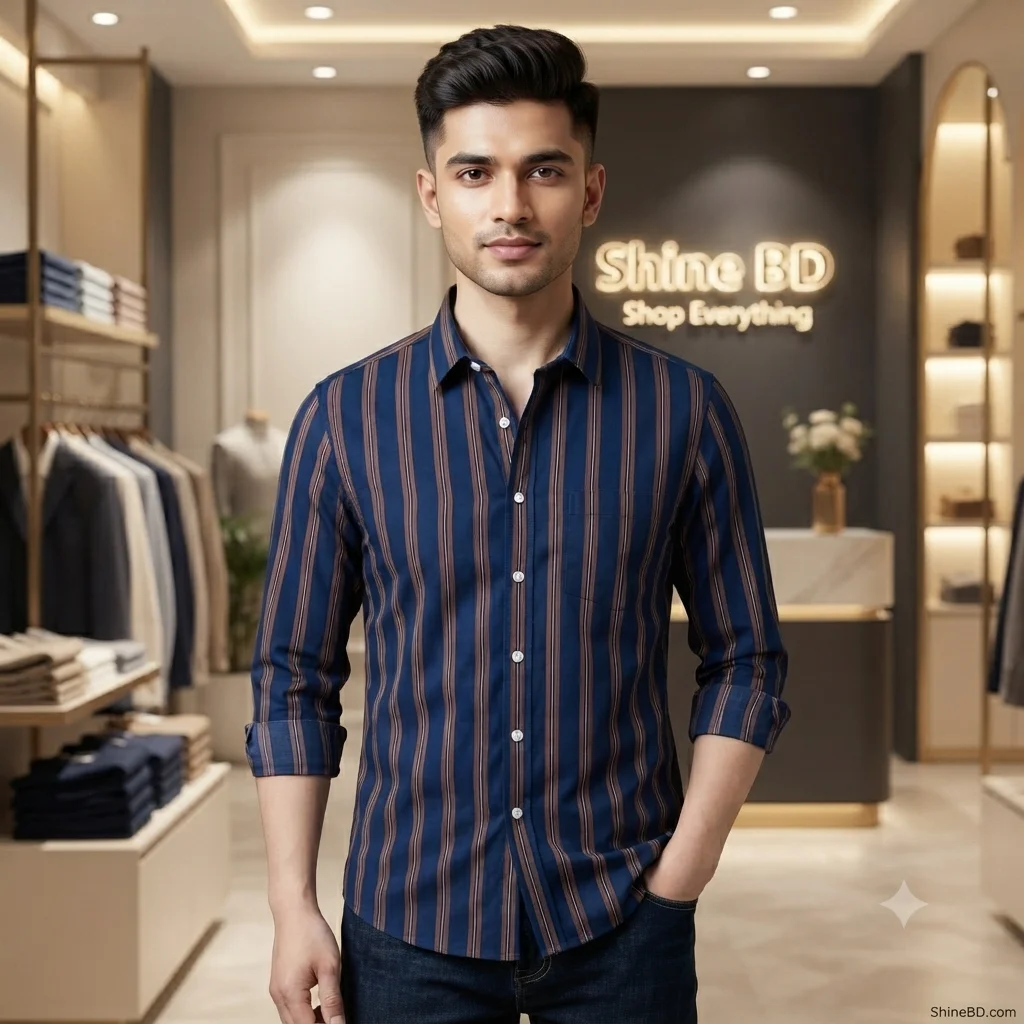 Mens long sleeve Strip shirt