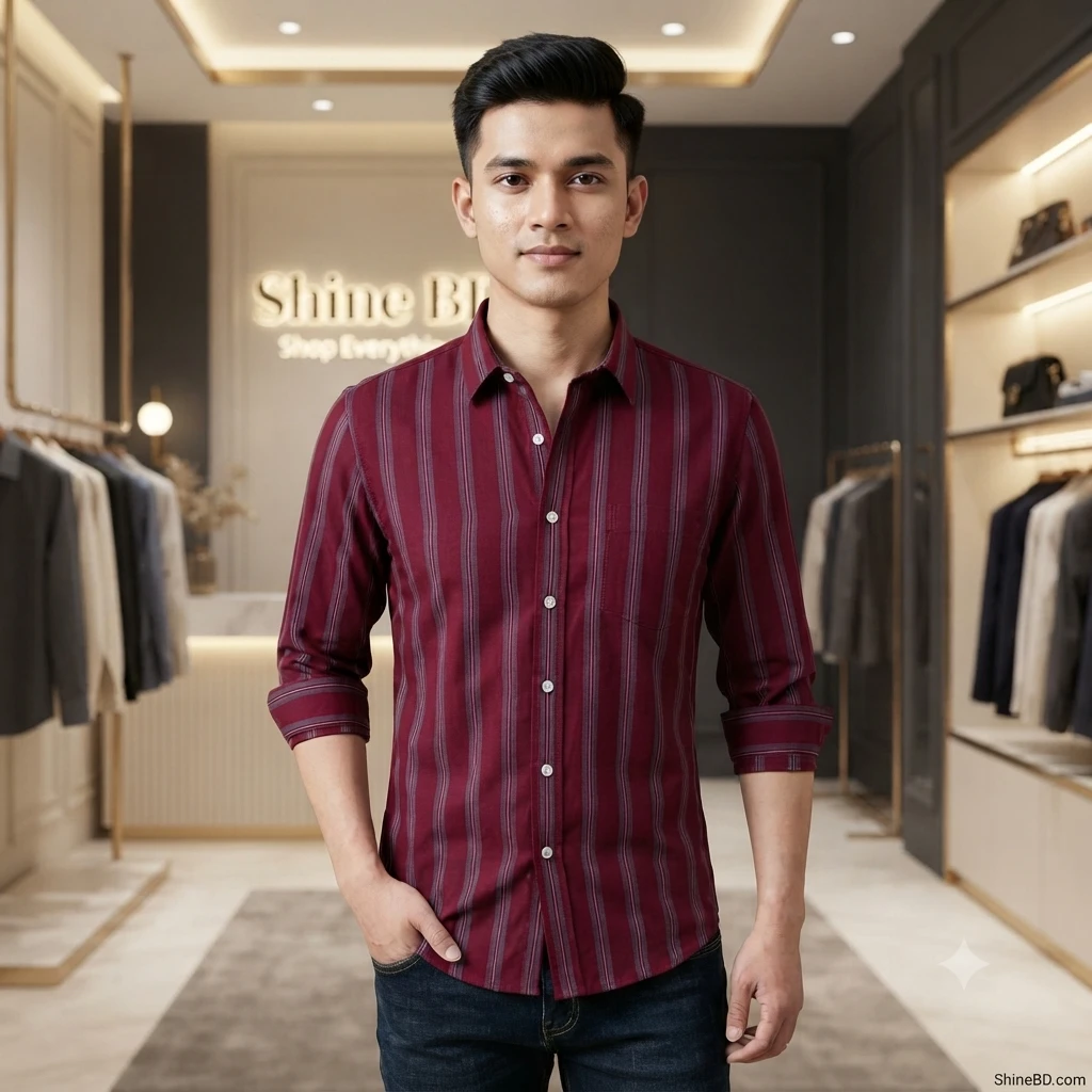 Mens long sleeve Strip shirt