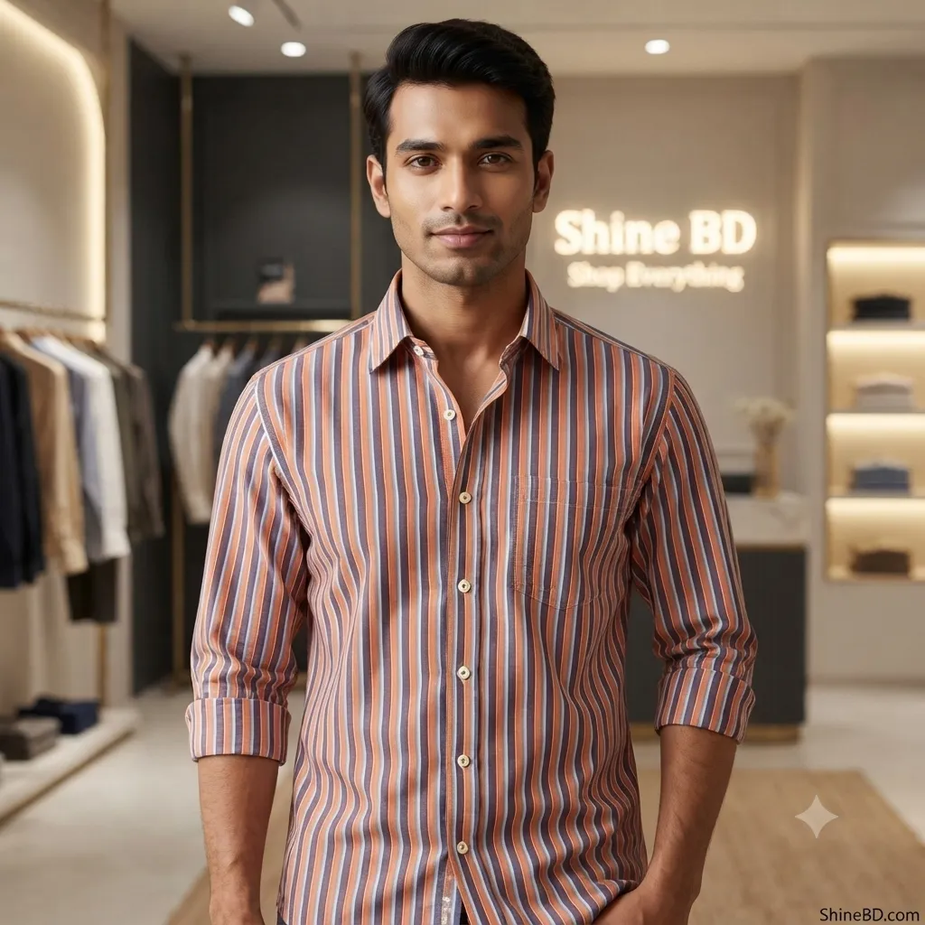Mens long sleeve Strip shirt