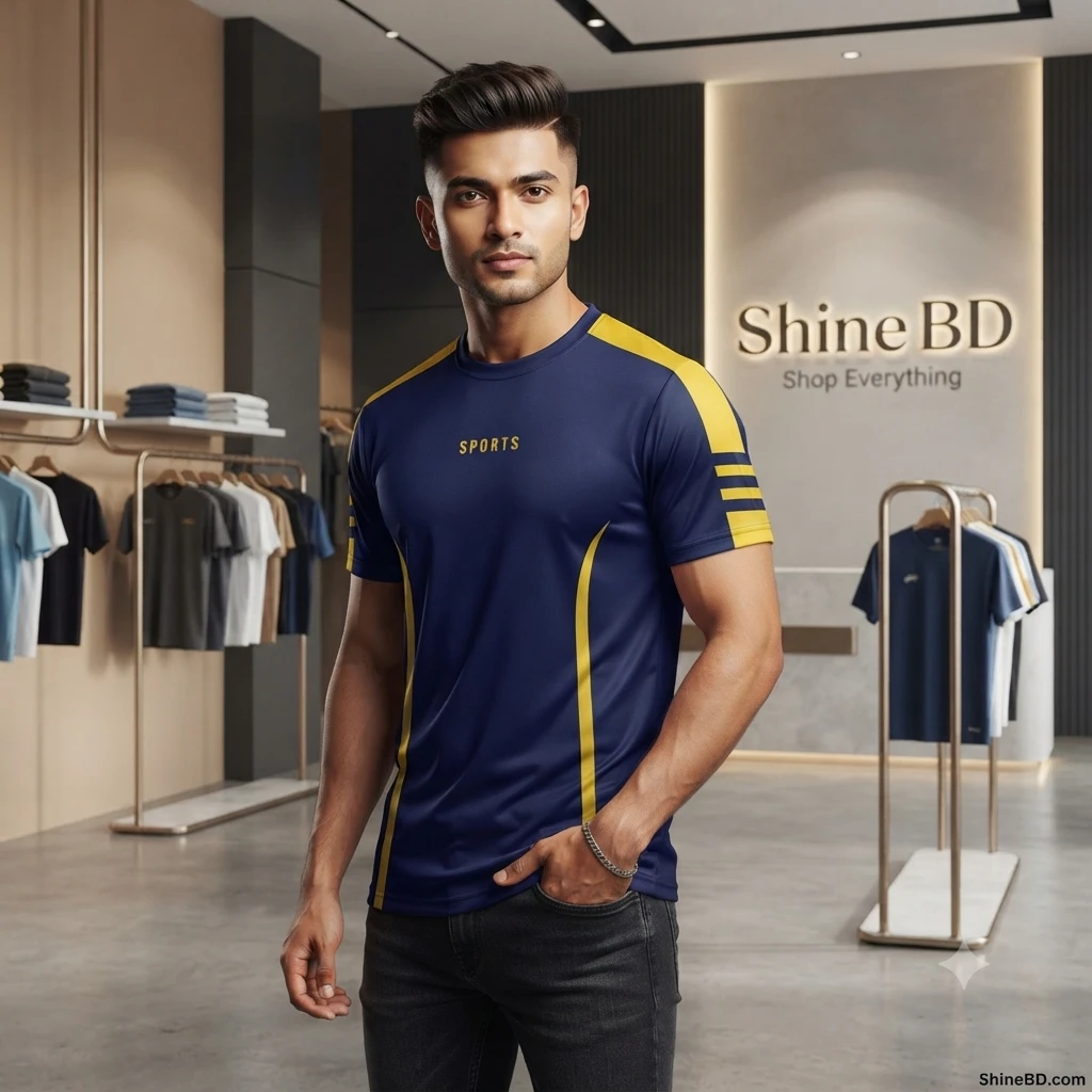 Stylish Half Sleeve Sports T-shirt