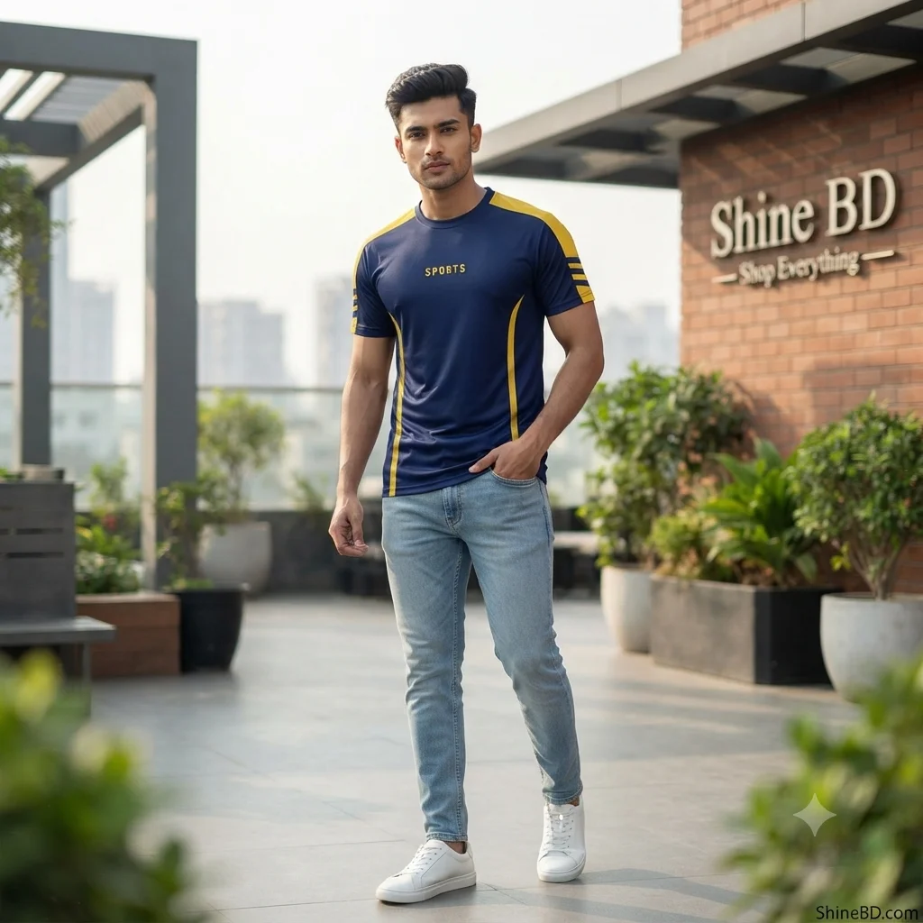 Stylish Half Sleeve Sports T-shirt