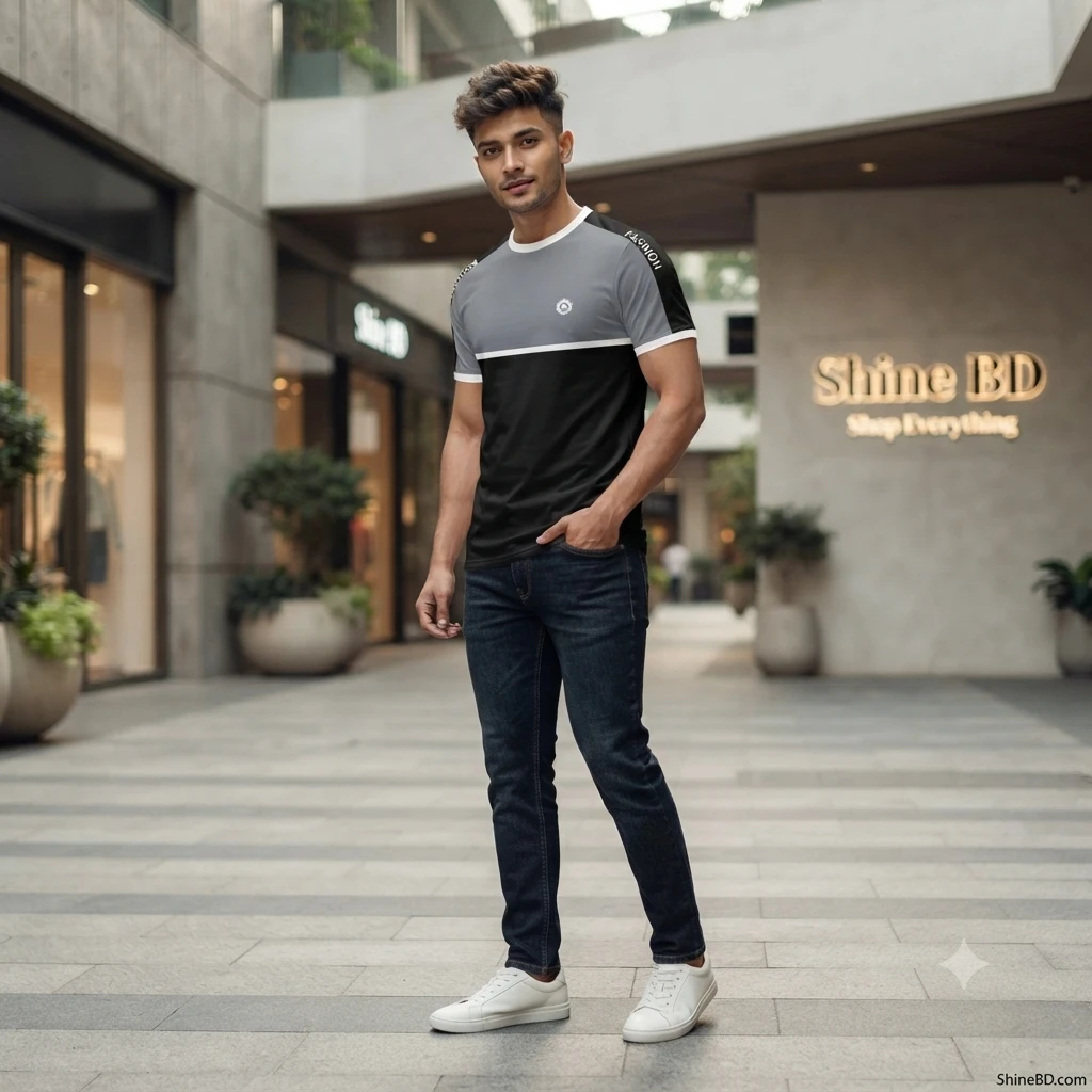 Stylish Half Sleeve Sports T-shirt