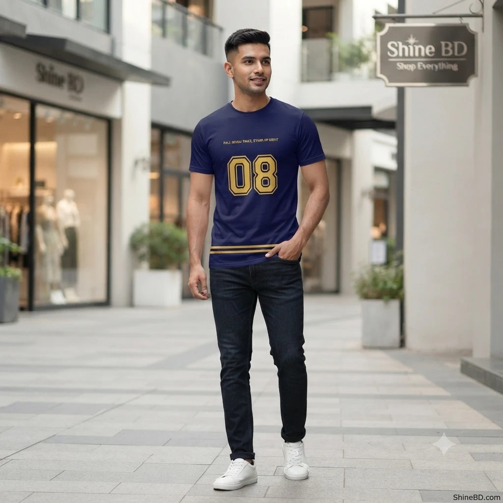 Stylish Half Sleeve Sports T-shirt