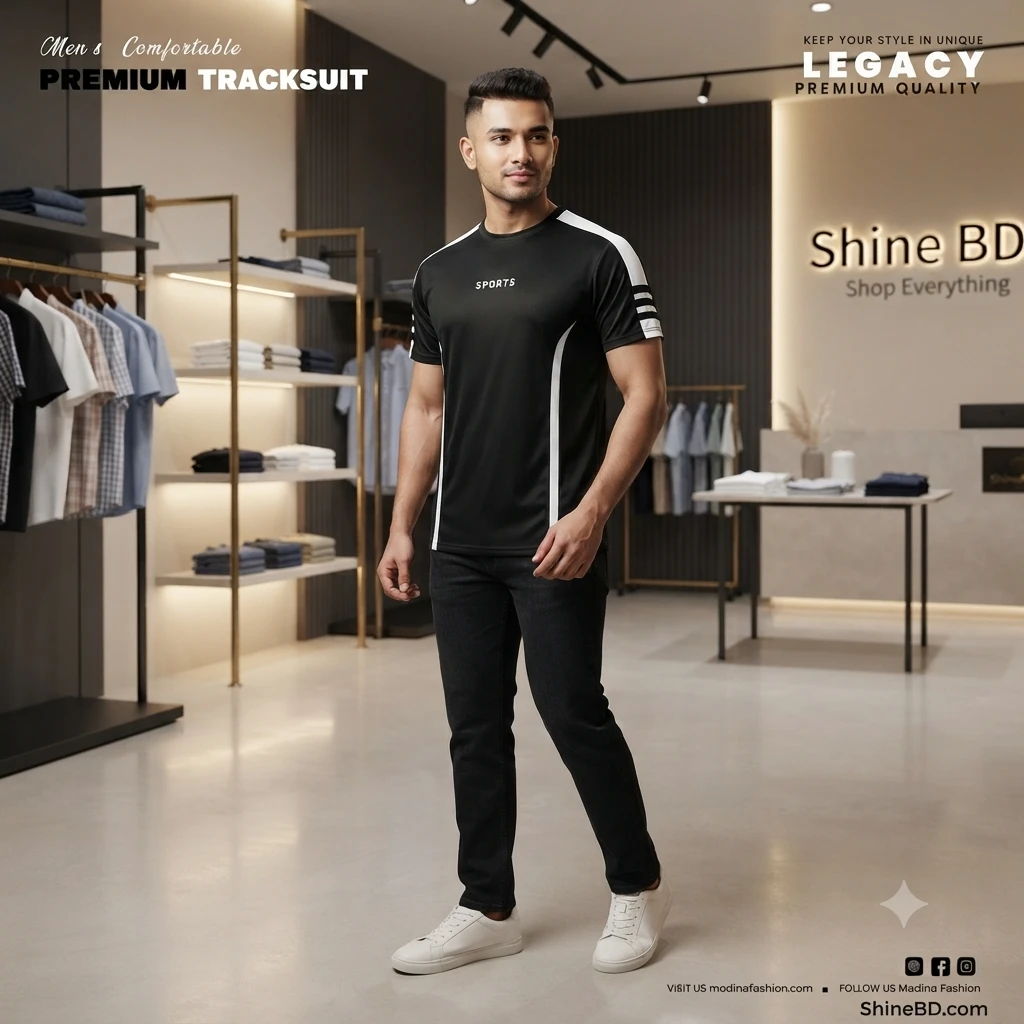 Stylish Half Sleeve Sports T-shirt