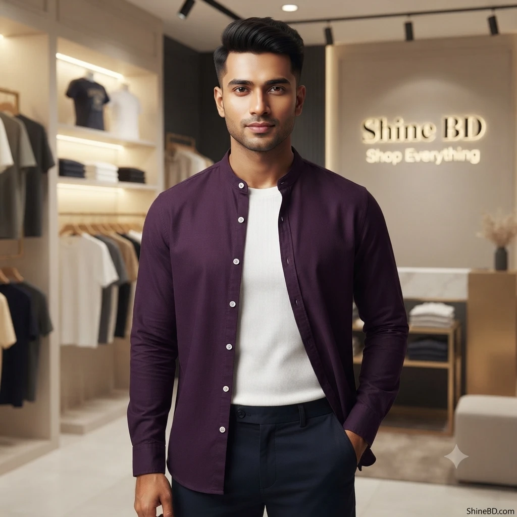 Premium Stylish Ban Colour Shirt