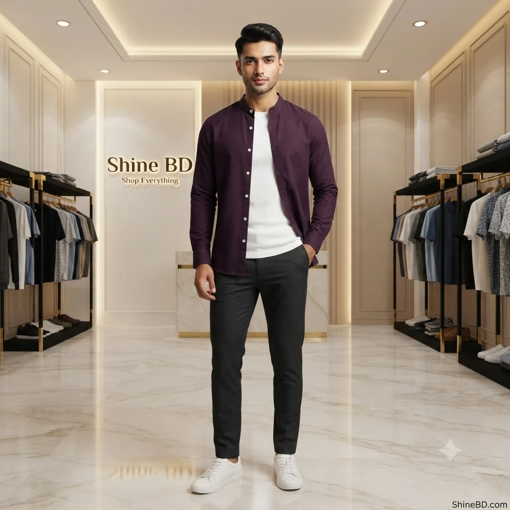 Premium Stylish Ban Colour Shirt