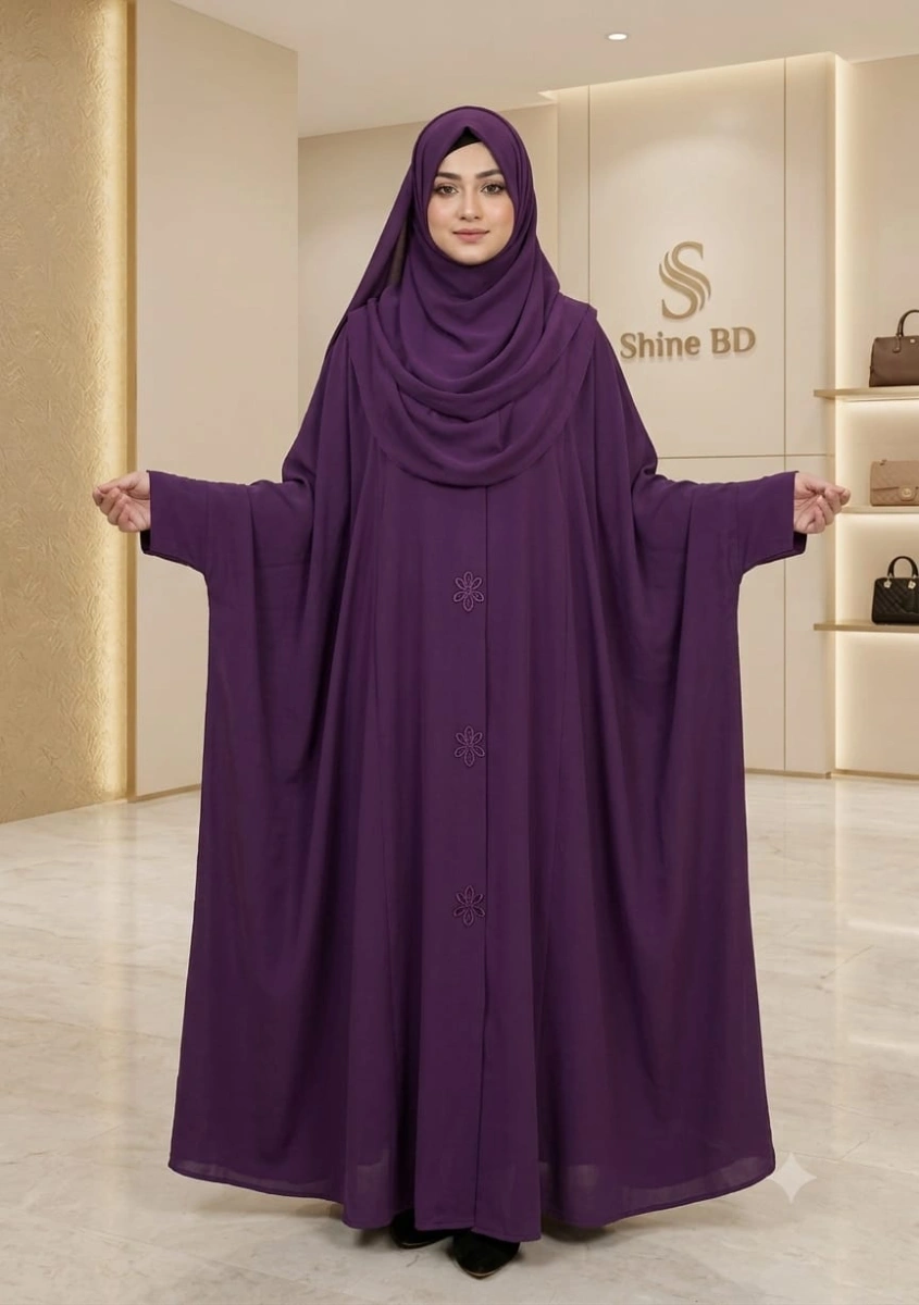 Dubai cherry fabric Tasfiya button borka for women//without hijab only borka