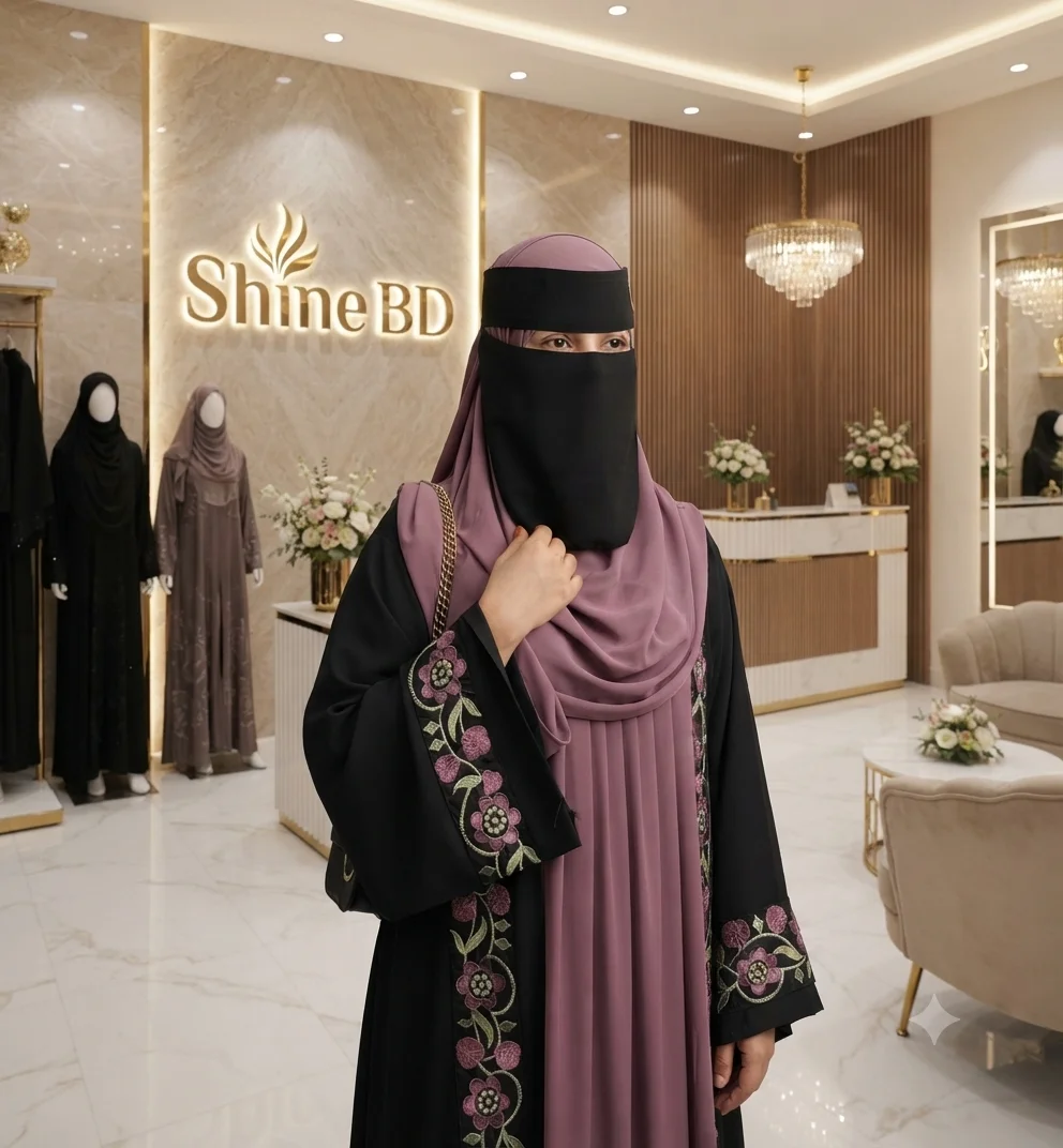 Embroidery Koti Borka (With Hijab)