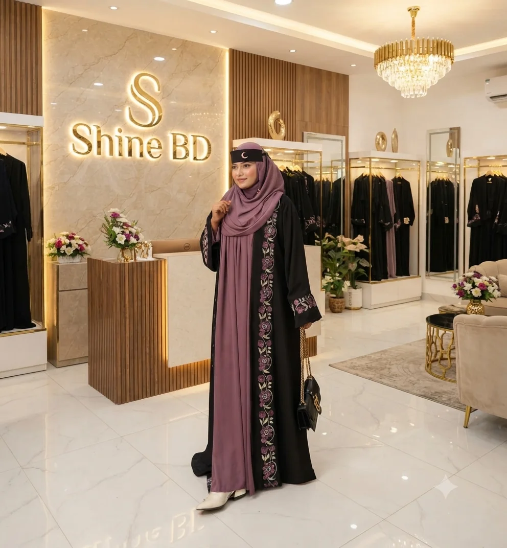 Embroidery Koti Borka (With Hijab)