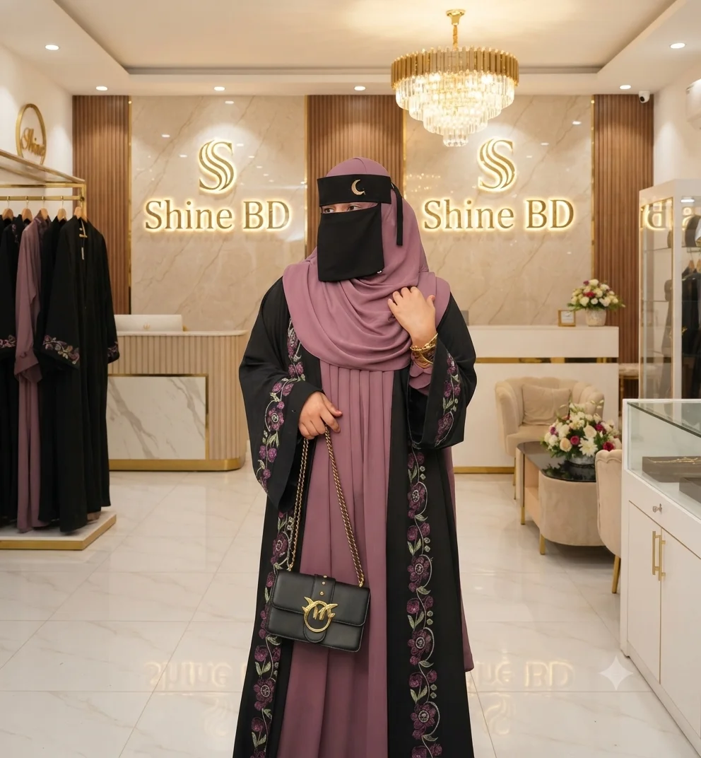 Embroidery Koti Borka (With Hijab)