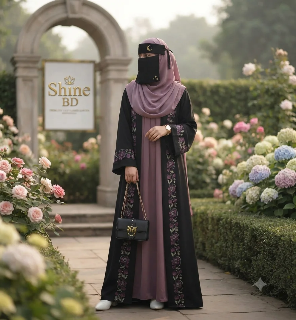 Embroidery Koti Borka (With Hijab)