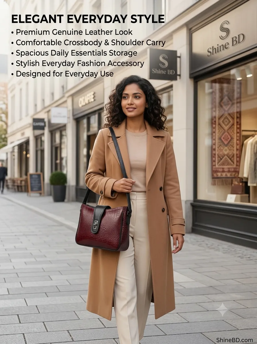 100% জেনুইন লেদার গ্যারান্টি — Zyro Premium Shoulder Bag