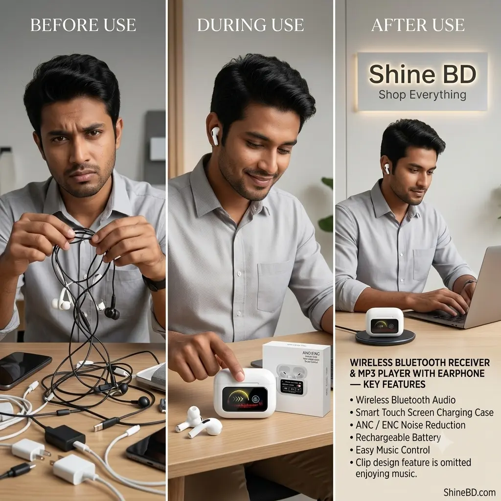 A9 Pro ANC Wireless Earbuds with Disply Touch Control