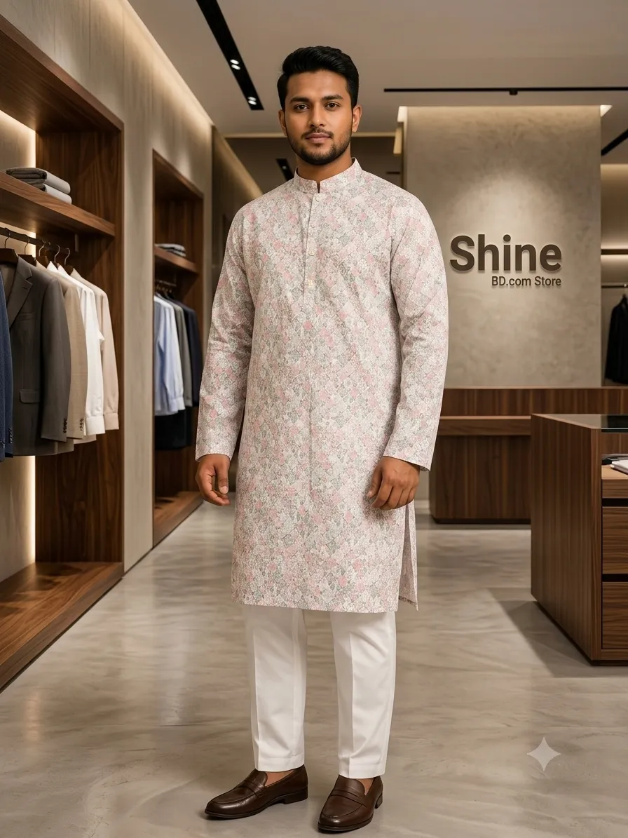 Premium Cotton Print Panjabi