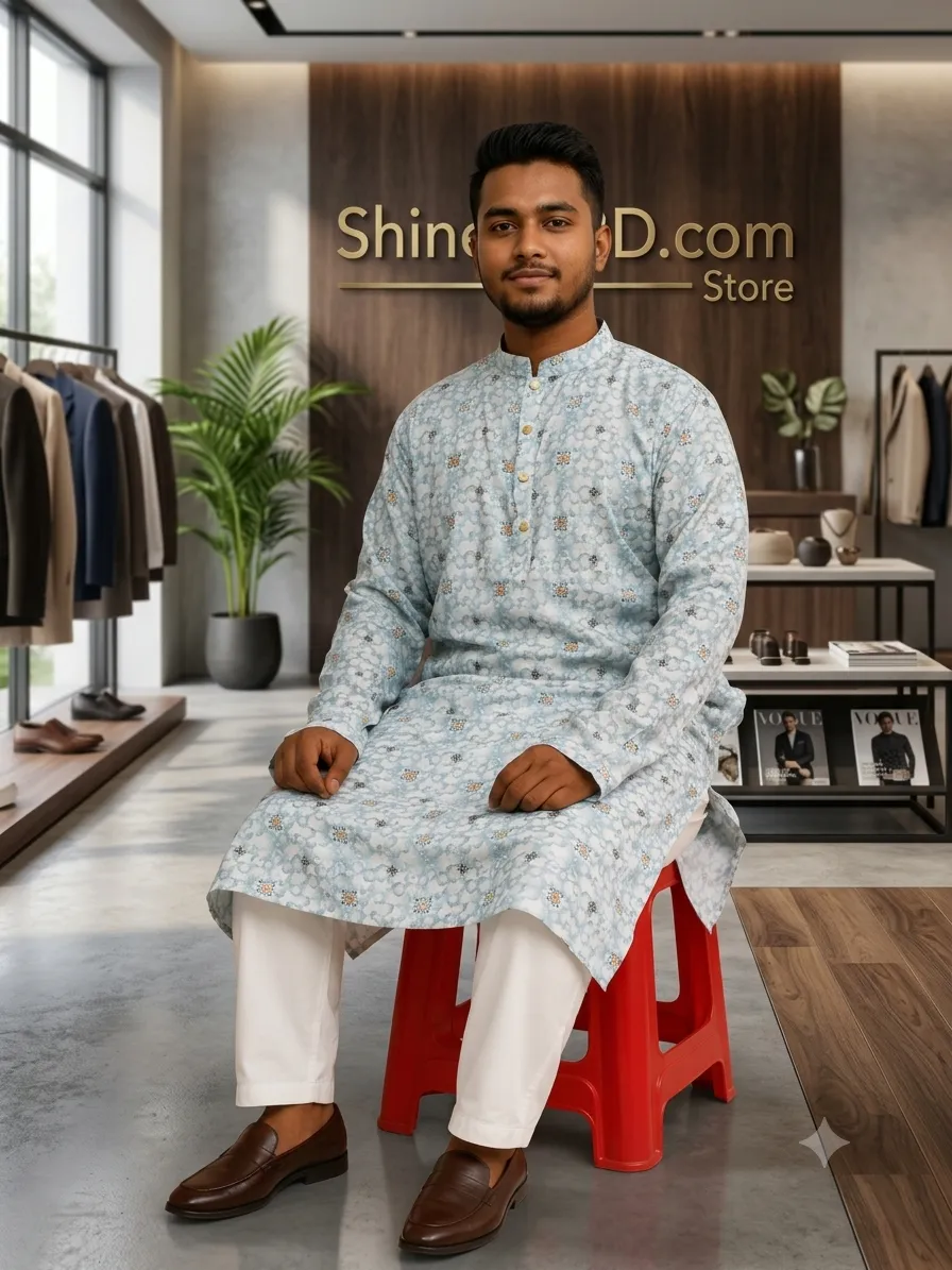 Premium Cotton Print Panjabi